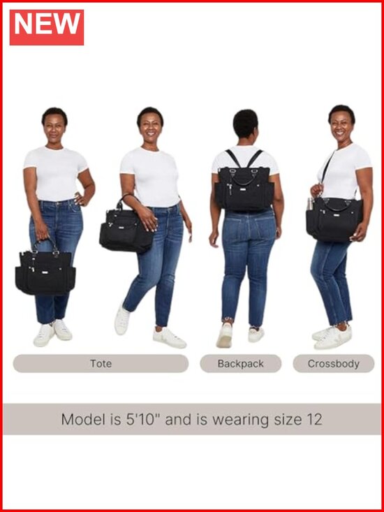 Baggallini 3-in-1 Convertible Backpack Tote Handbag Travel RFID Wristlet main image 5
